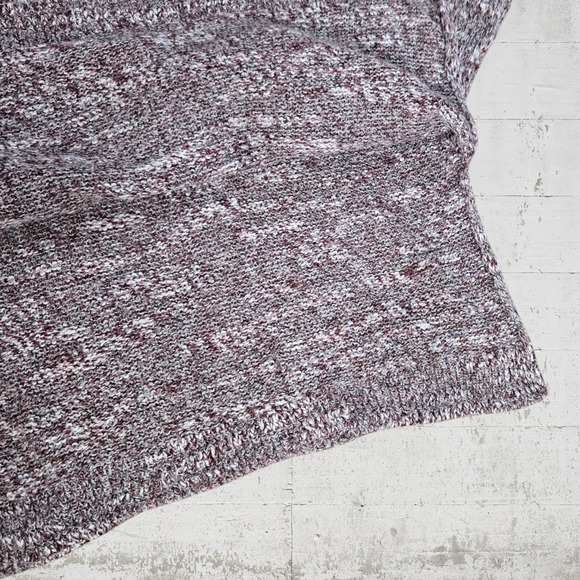 Hollister Heathered Red Southwestern Cropped Boat Neck Knit Sweater Size Small - Picture 4 of 5